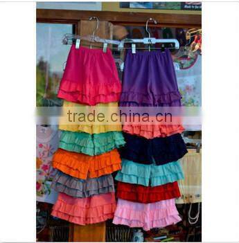 China wholesale girls pants with ruffle new model girls pants with floral printing