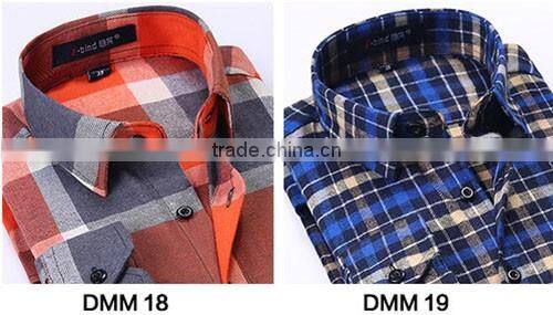Latest shirt designs for men plaids flannel cotton couple long sleeve fancy design men shirt