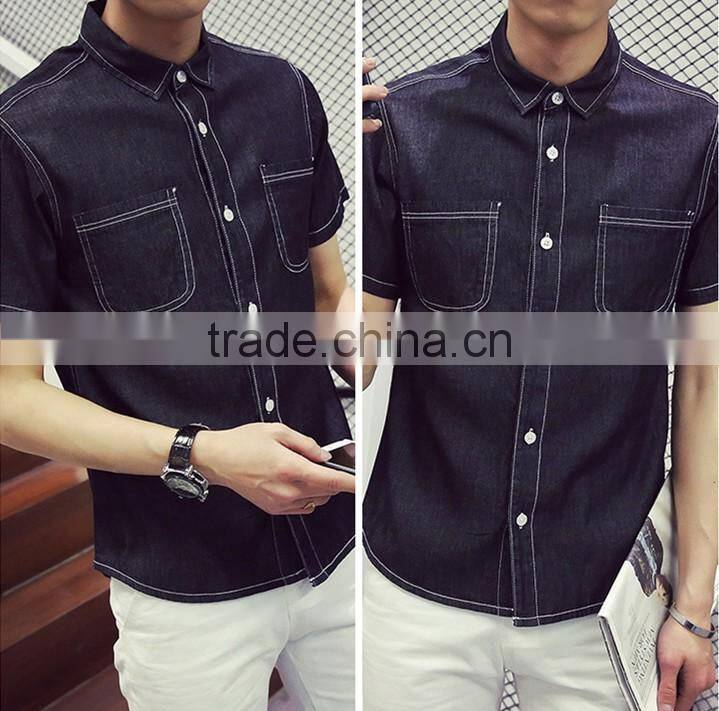 Short sleeve shirt retro plus-size half sleeve lining cowboy clothing