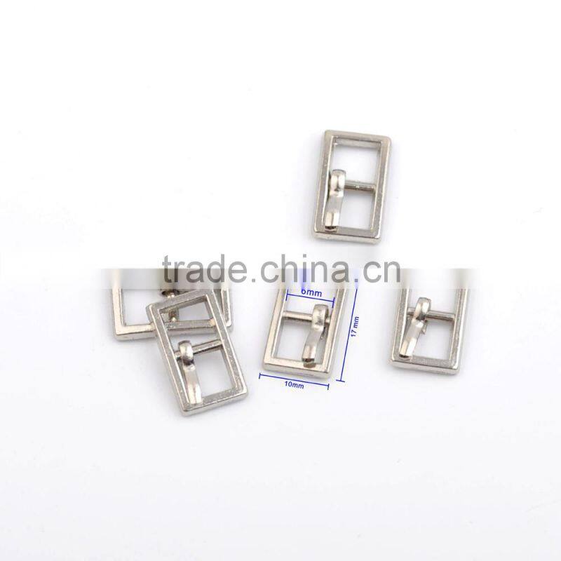 Metal small 6mm shoe buckle with pin alloy sandal buckle silver nickle for doll, wallet BK-054