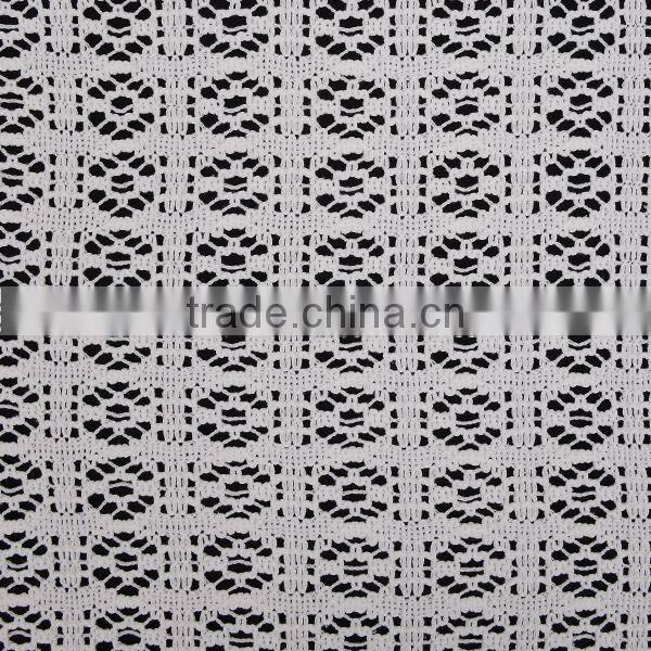 Soft White Cotton Tricot Lace Fabric