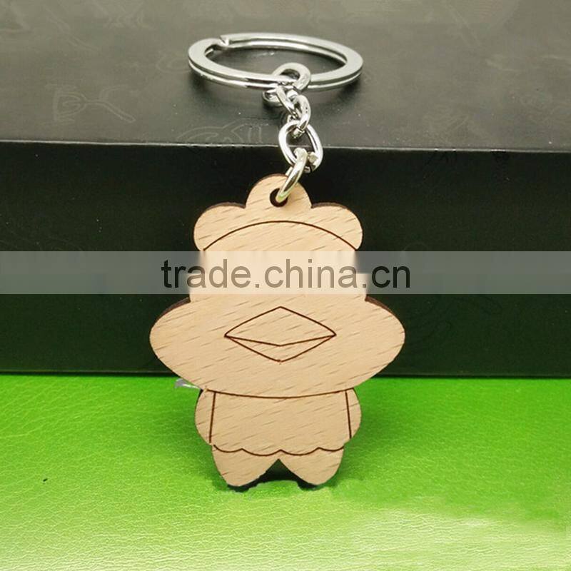 Cute Chicken Animal Widget Wood Keychain Wholesale Wood Craft