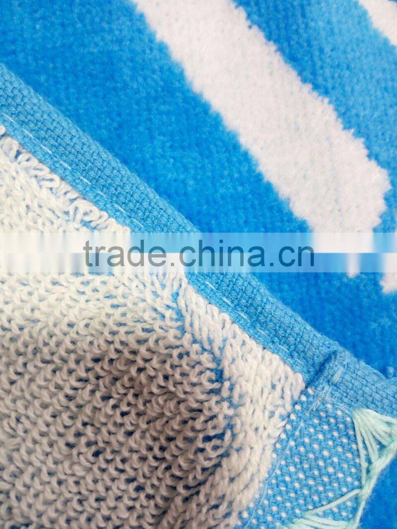 Jacquard 100%cotton Summer Beach Yarn dyed Satin Board Custom Design Velour/Terry Bath Pool Blanket/80*160CM Towels
