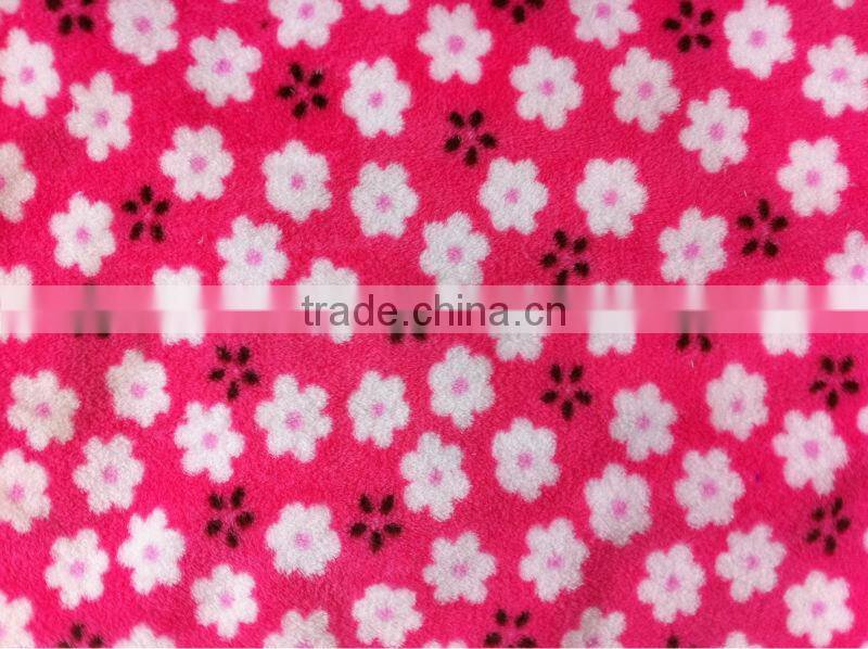 New design 100%polyester coral fleece fabric with flower