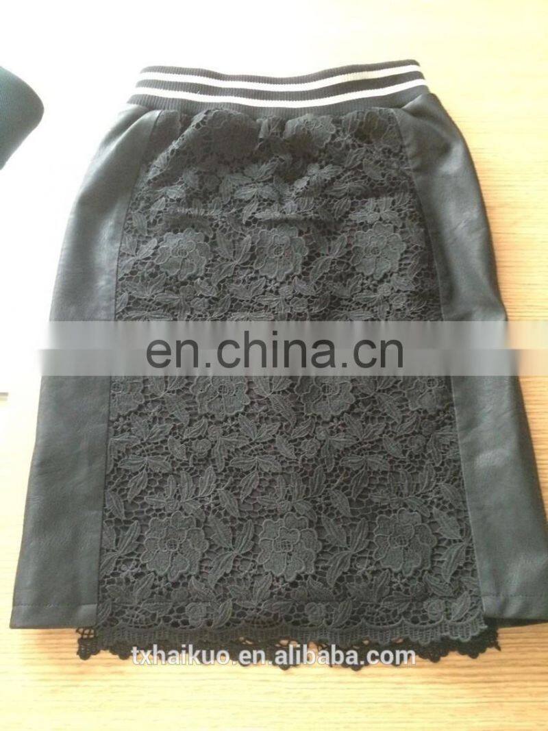 Ladies' lace skirt with pu