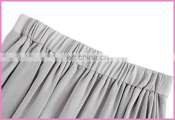summer thin chiffon long wrap skirt sexy side zipper design skirt