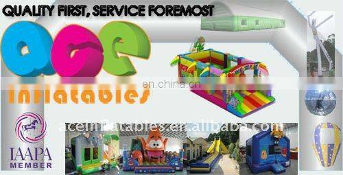 hot amusement park, inflatable obstacle course