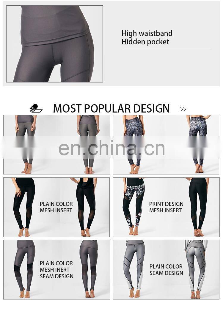 2017 blank activewear manufacturer custom logo high waisted yoga gym sports fitness leggings for women wholesale