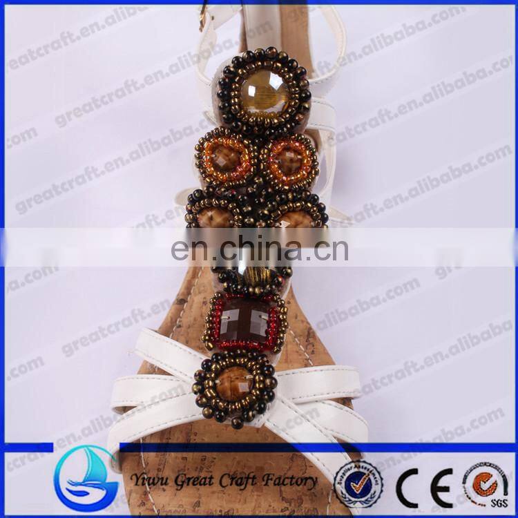 Supply drill blasting model of Bohemian noble generous resin beads handmade shoes