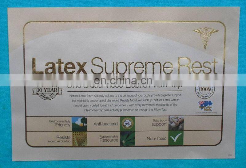 Custom embroidery woven printing satin label for mattress