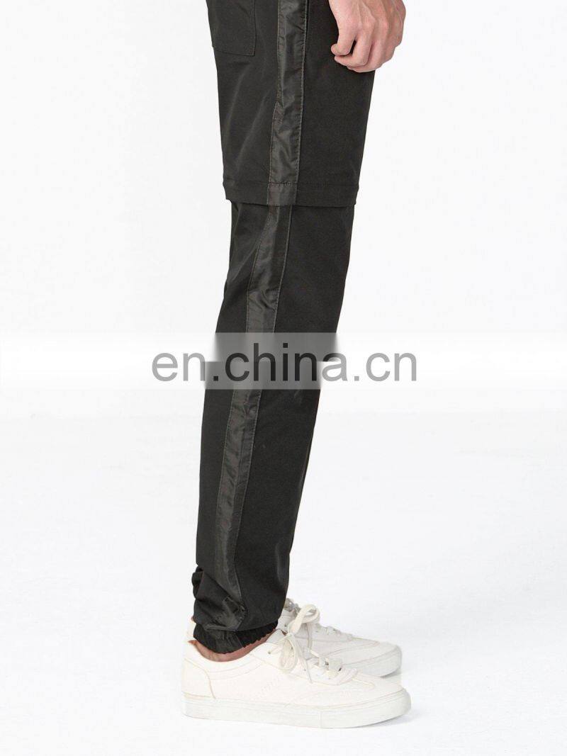 DiZNEW OEM Wholesale Windbreaker Nylon Detachable Track Pants Black