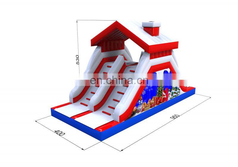 2020 outdoor all in one kids 5K Santa party inflatable obstacle course for events