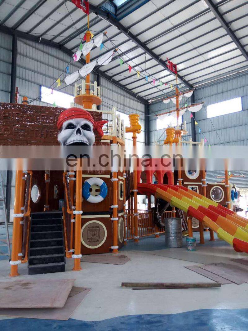 Hot selling Pirate Ship Amusement Rides Fiberglass Aqua Water Slide For Indoor Water Park