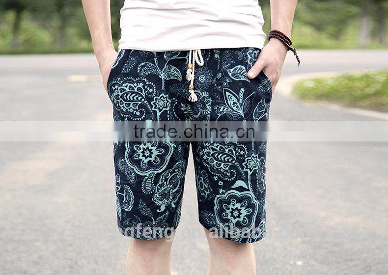 2016 summer beach wear printing young short pants for man