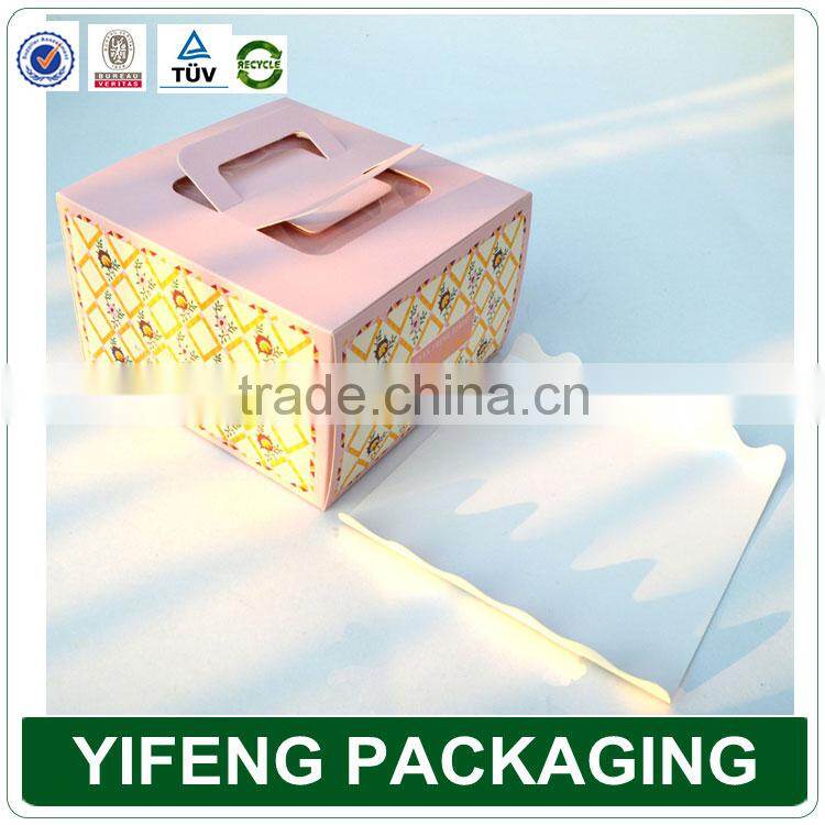Customized Top-selling white cardboard cup cake box with transparent clear window