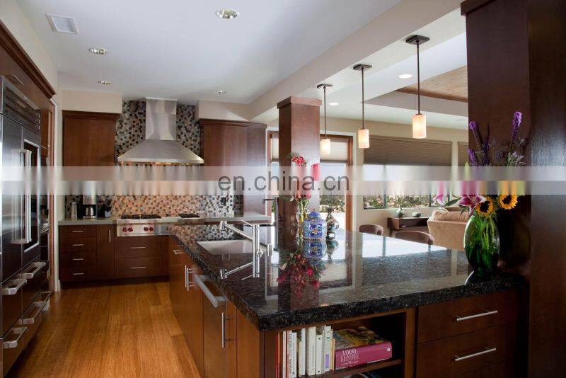 Custom Quartz Countertops Kitchen Island Cabinet with Built-in Appliances Cooktop