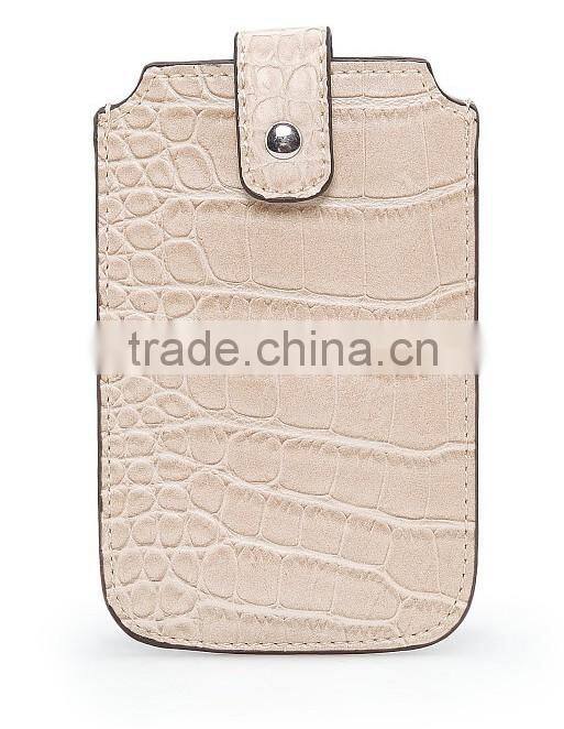 high quality handmade crocodile leather phone case with edge coats and small flap custom logo phone sleeve for iphone