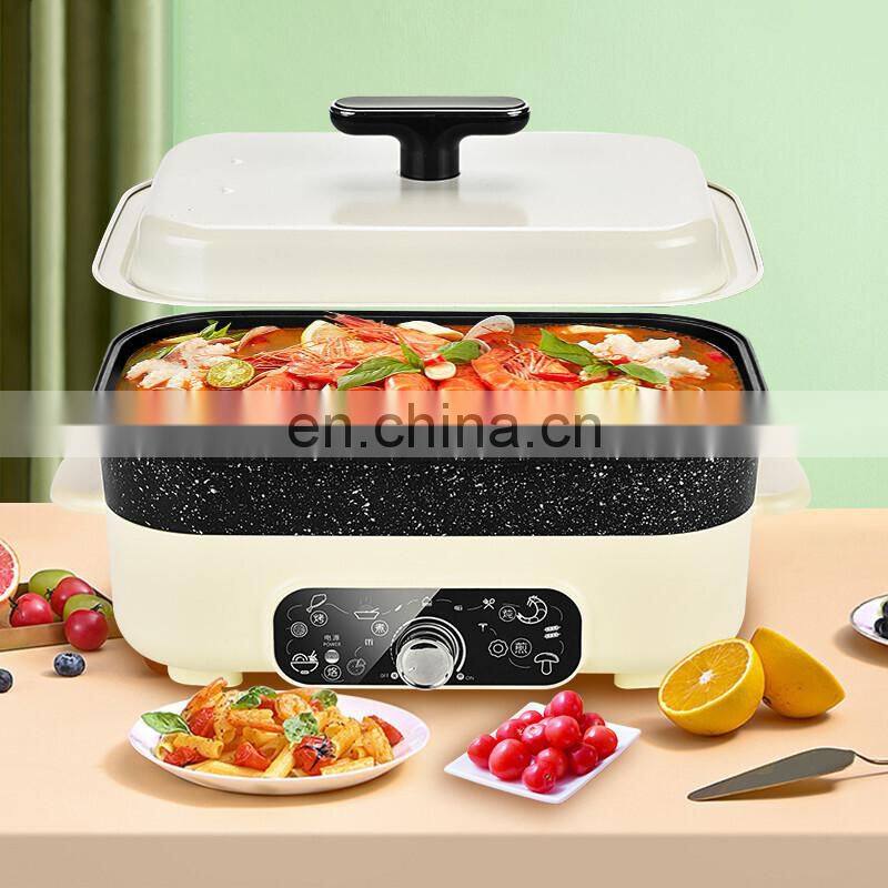 Electric hot pot household large capacity 5L non-stick electric hot pot frying and frying one dormitory barbecue multi-function