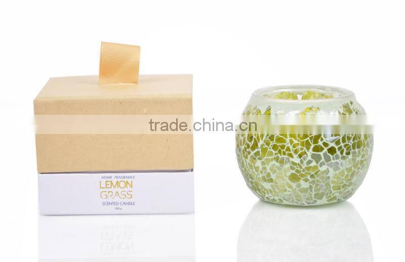 120g soy wax scented candle with mosaic bottle