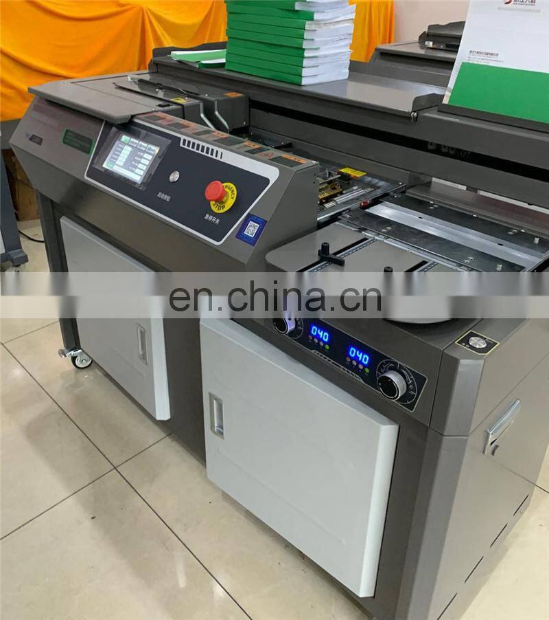 UK5 semi automatic Hot thermal glue spine book binder, hotmelt eva glue notebook binding machine