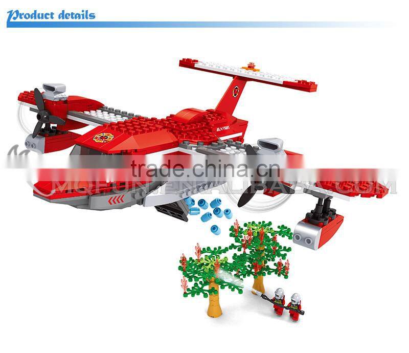 Mini Qute DIY Fire fighting helicopter plane vehicle action figures plastic cube building blocks bricks educational toy NO.21703