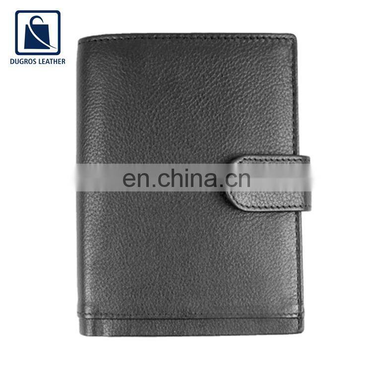 High Quality Black Custom Logo RFID Leather Wallet for Men at Best Price