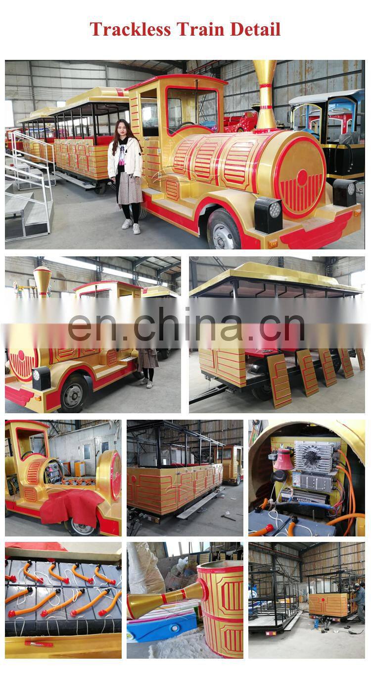 Amusement park road train diesel Trackless Train electric equipment ride trackless tourist train