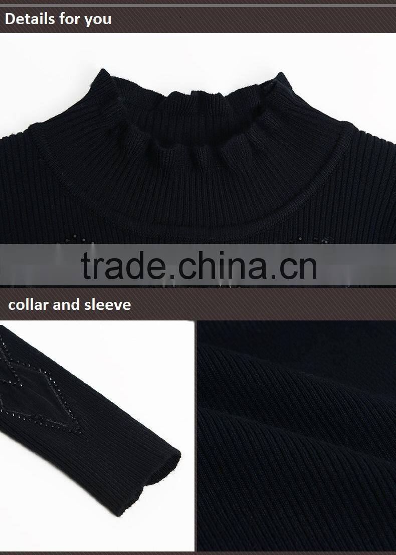 Special design see through look pullover collar sexy knitwear for Fashion leads