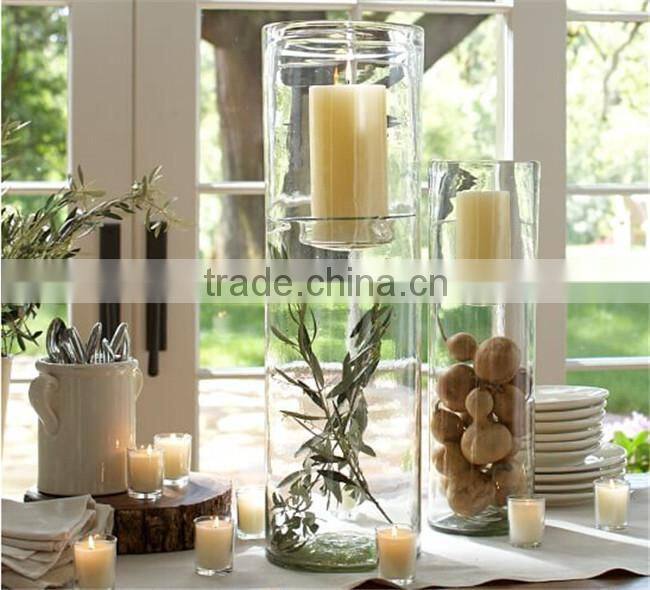 glass dispaly hurricane pillar votive taper candle cups