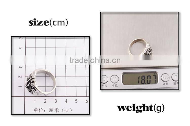 Fashion jewelry stainless steel silver ring with cross for men