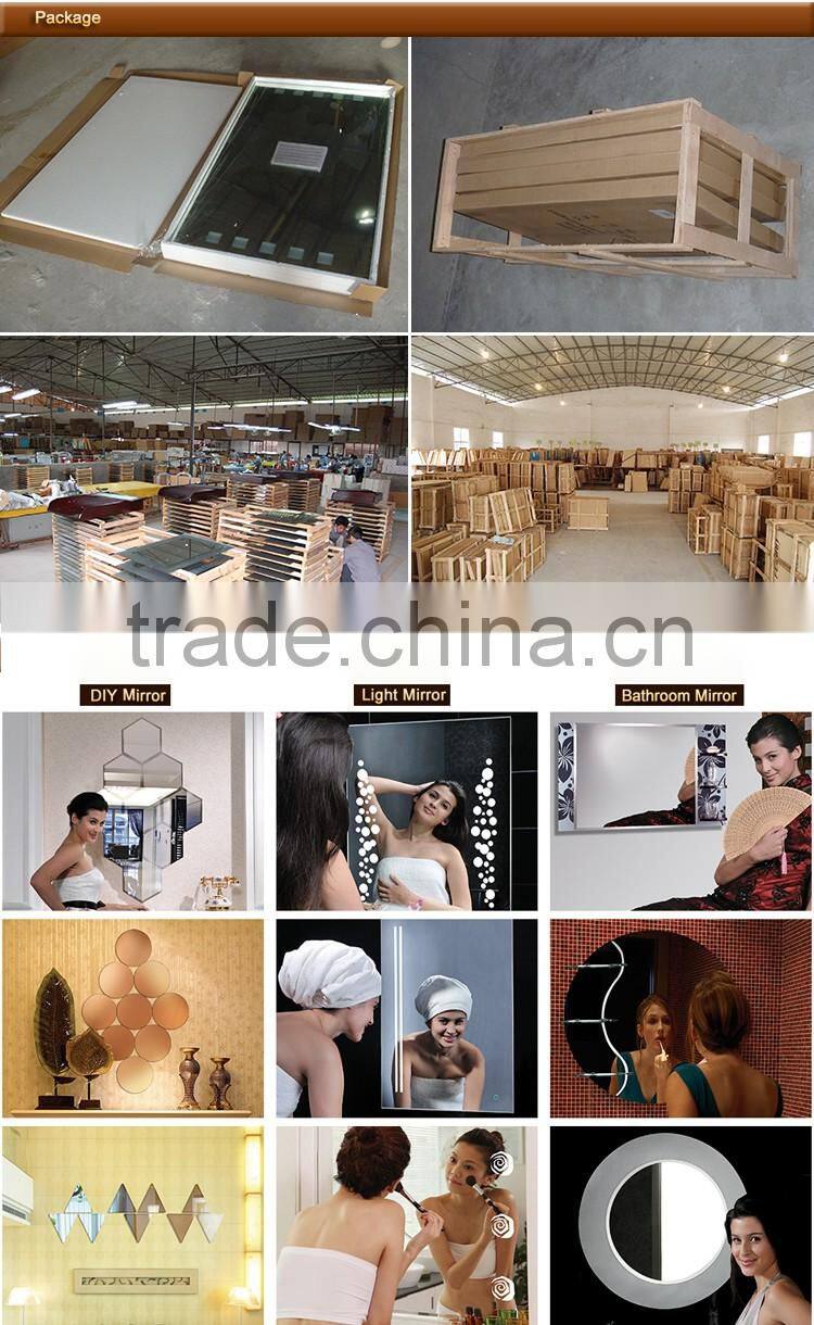 wholesale promotion anti-fog shower touch screen bathroom mirror LED lighted bath mirror