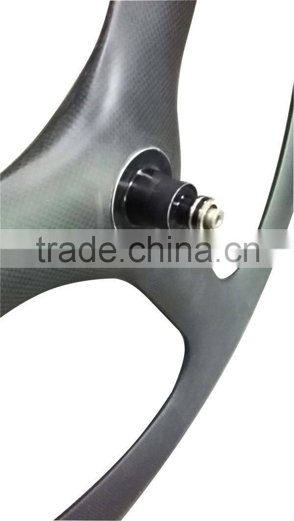 oem fixie wheels 700c track bike wheelset full carbon fiber racing bicycle rim 28inch trispoke clincher rims light weight rim