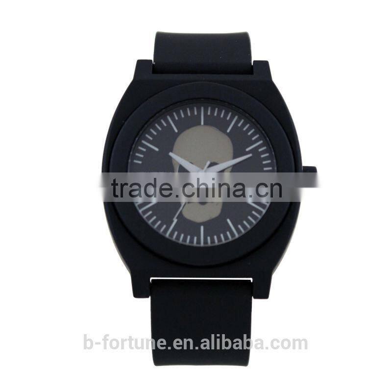 FT1203C_BK 3 hands PU strap Crossbone Pirate quartz Skull teenage fashion watch