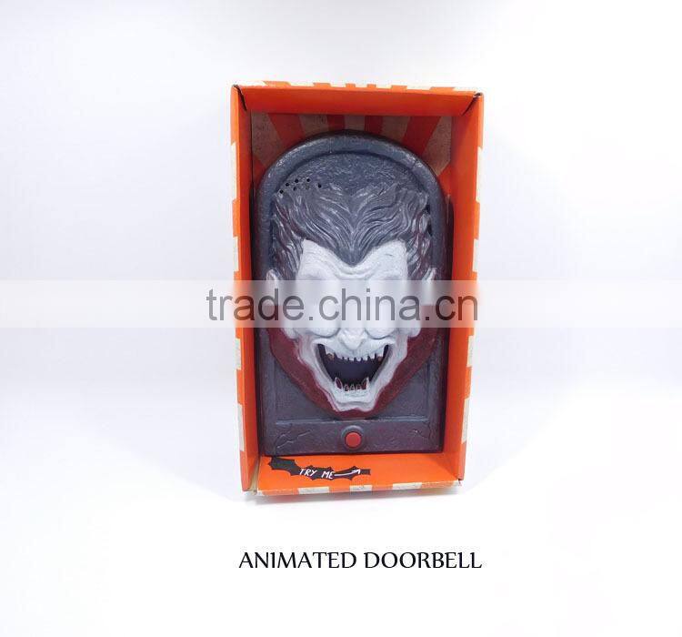 Halloween Decorative Vampire Animated Door Bell Electronic with Terrorist Sound Flashing Tongue Spit Out