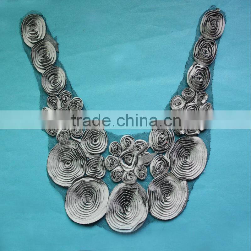 New v-shape cotton crochet lace collar neck design ladies