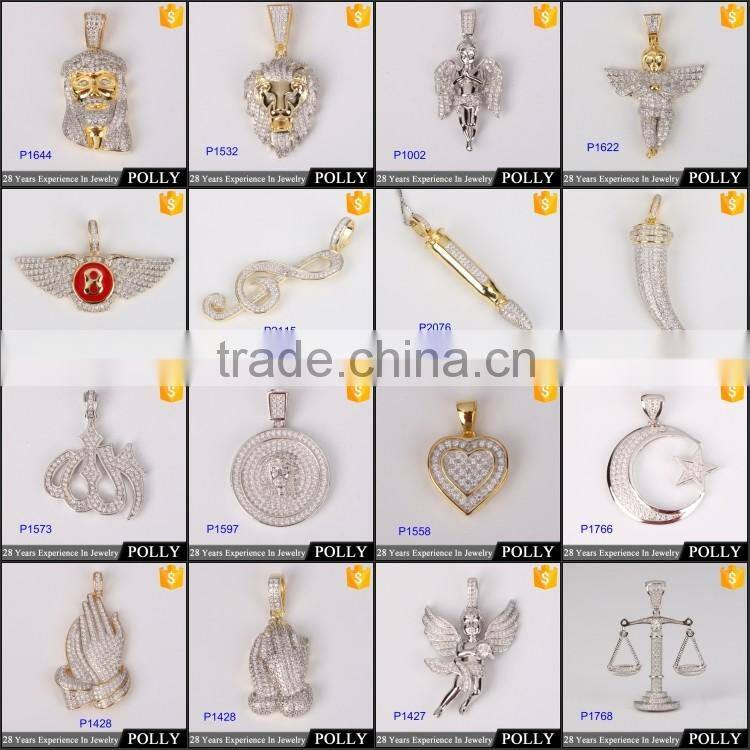 2016 Custom Hip hop jewelry skull pendant 925 silver sterling charm pendant