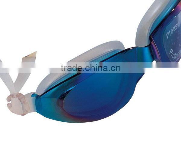 mirror coated adult swimming goggles,wide vision goggles