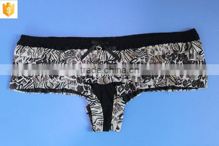 Leopard printed mesh women panty,sexy mesh lady thong