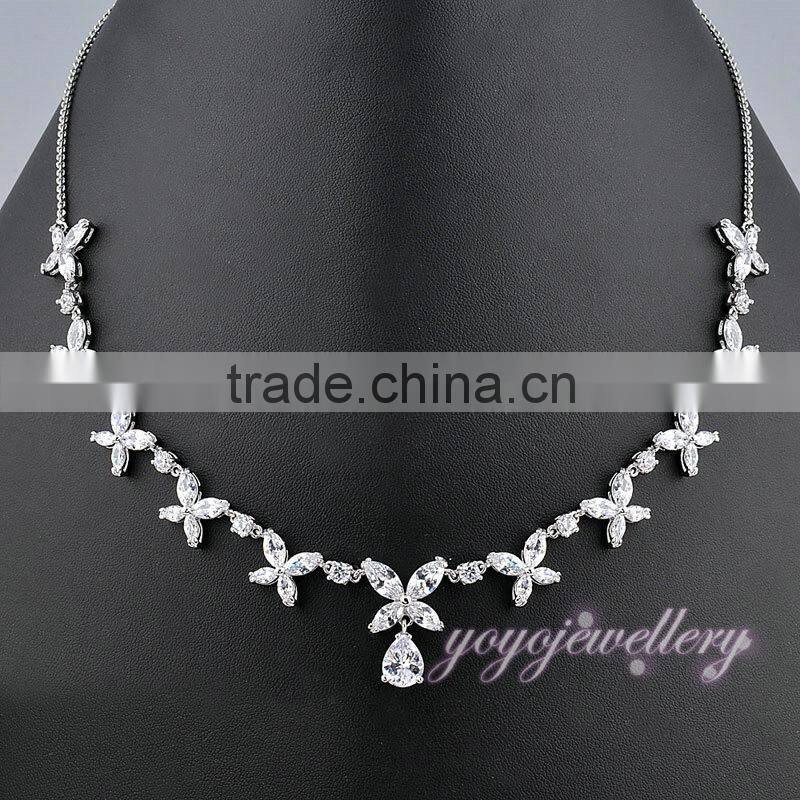 Wholesale 2016 white stone latest design saudi gold jewelry necklace