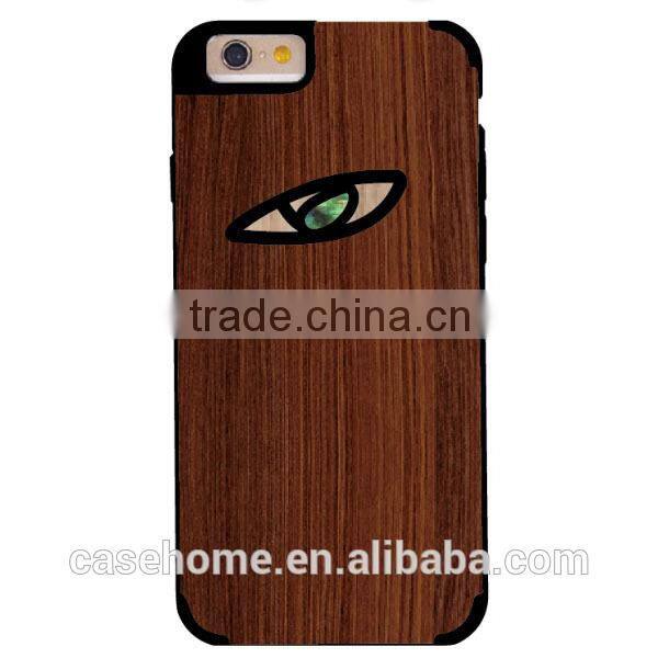 Gridiron Pattern Wood+PC Hard Back Cover Case for iphone 6s
