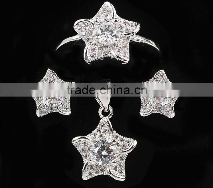 Alibaba handmade 925 sterling silver jewelry wholesale star jewelry set