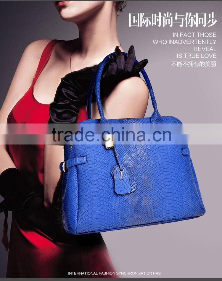 2016 style european branded snake skin handbag fashion women bag