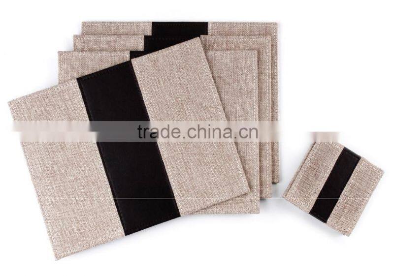 Hot Selling Fancy Canvas Table Mat And Coaster Set