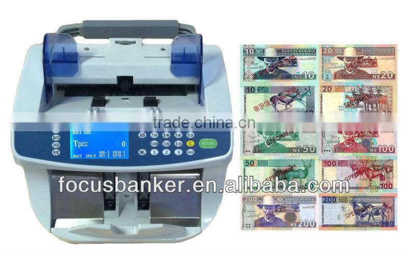(Good Price ! ) Front Loading Cash Counter / Sheet Counter Machine with value counting for Namibian dollar(NAD) & ZAR