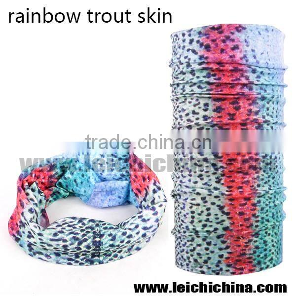 Rainbow trout skin custom bandana scarf