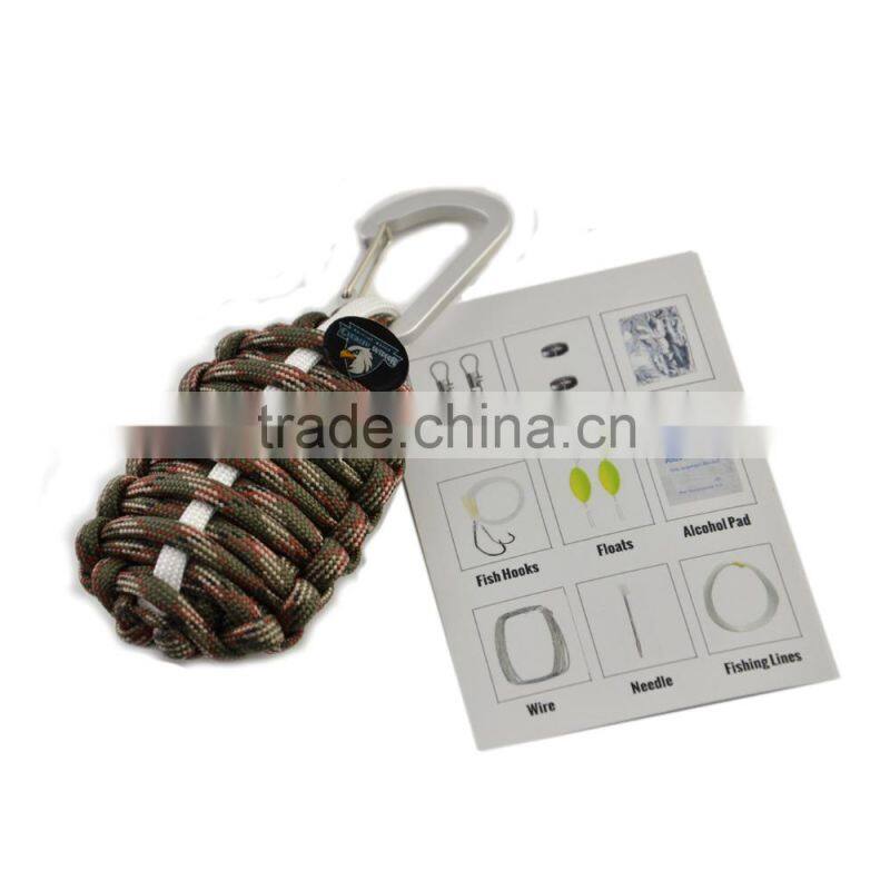 military micro survival grenade paracord fishing gear