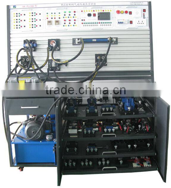 PLC Control Double Side Pneumatic and Hydraulic Training Equipment/Hydraulic Trainer/Pneumatic Trainer(XK-QDYY1A)for School Lab