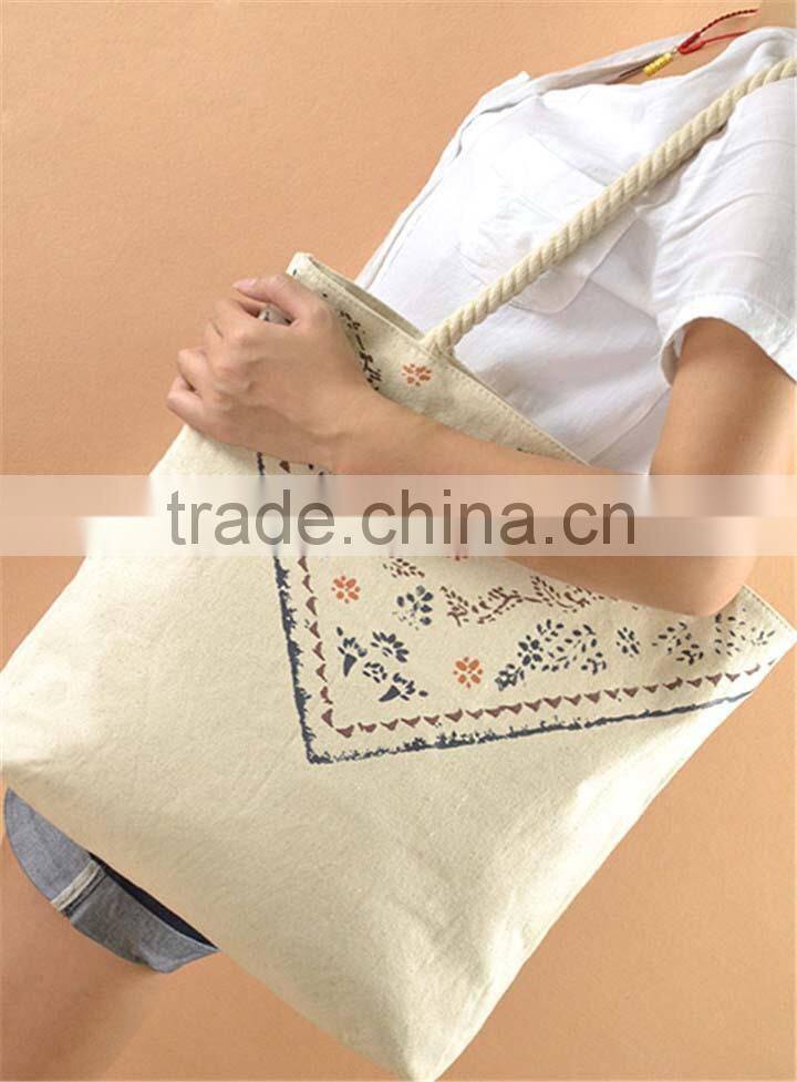 New style trendy tactical casual pure cotton handbag with rope belt