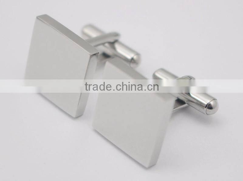 Personalized Logo Blank Stainless Steel Square Cuff Links