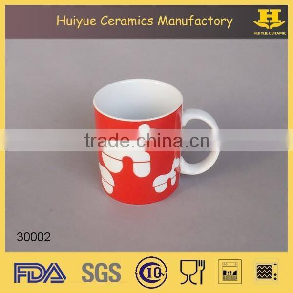 Ceramic coffee mug, porcelain printing travel mug, 350ml beaker